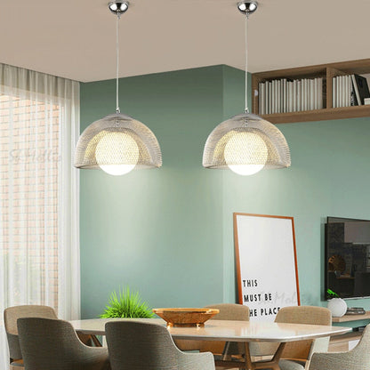 Élise Cocoon Netz Metall LED Hängeleuchte Gold Chrom Modern Luxuriös