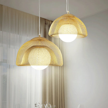 Élise Cocoon Netz Metall LED Hängeleuchte Gold Chrom Modern Luxuriös