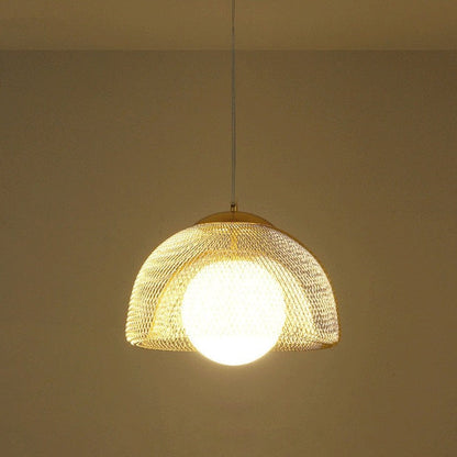 Élise Cocoon Netz Metall LED Hängeleuchte Gold Chrom Modern Luxuriös