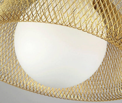 Élise Cocoon Netz Metall LED Hängeleuchte Gold Chrom Modern Luxuriös