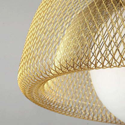 Élise Cocoon Netz Metall LED Hängeleuchte Gold Chrom Modern Luxuriös
