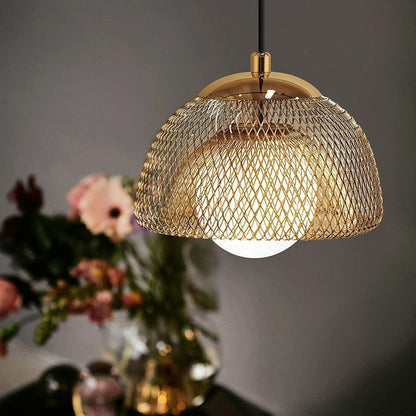 Élise Cocoon Netz Metall LED Hängeleuchte Gold Chrom Modern Luxuriös