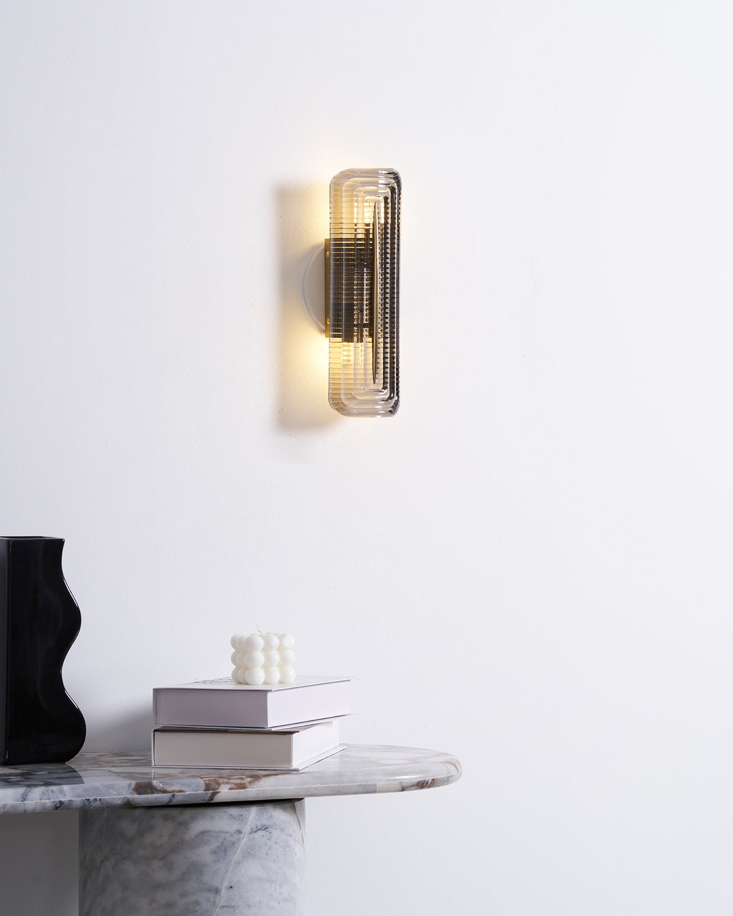 Camille Glacium Wandleuchte Metall und Glas LED-Beleuchtung