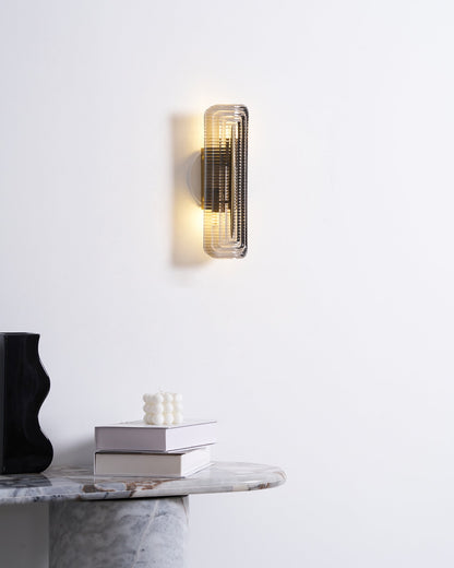 Camille Glacium Wandleuchte Metall und Glas LED-Beleuchtung