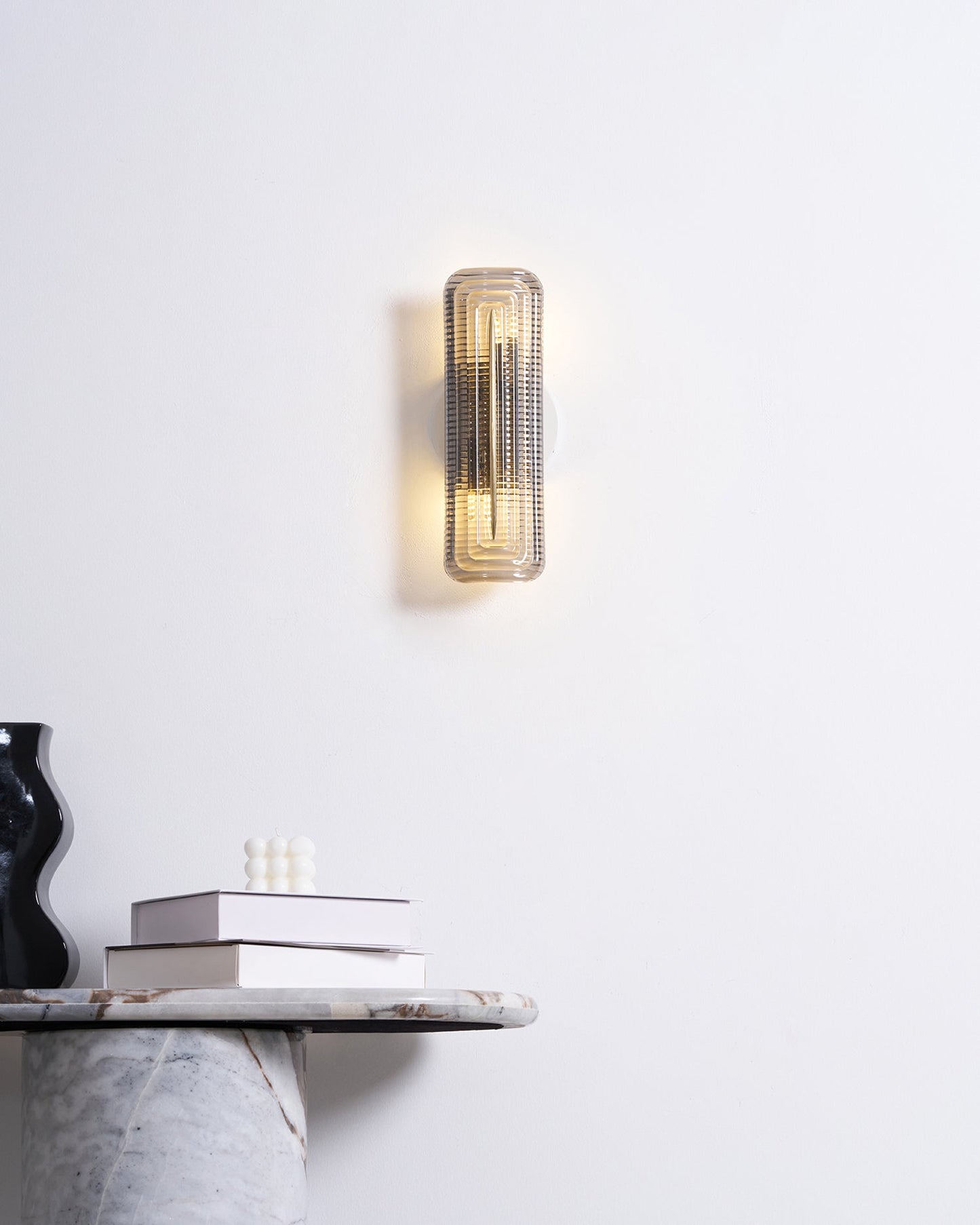 Camille Glacium Wandleuchte Metall und Glas LED-Beleuchtung