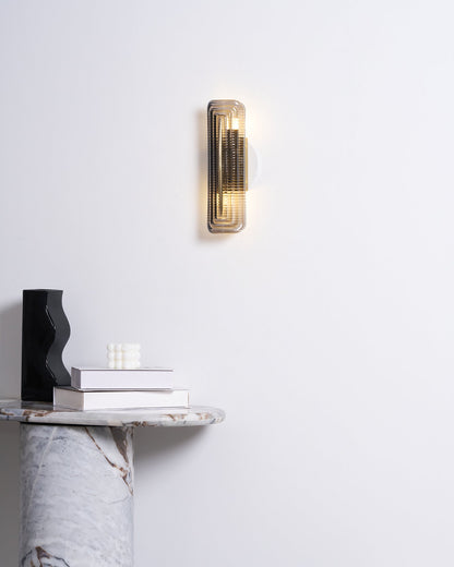 Camille Glacium Wandleuchte Metall und Glas LED-Beleuchtung