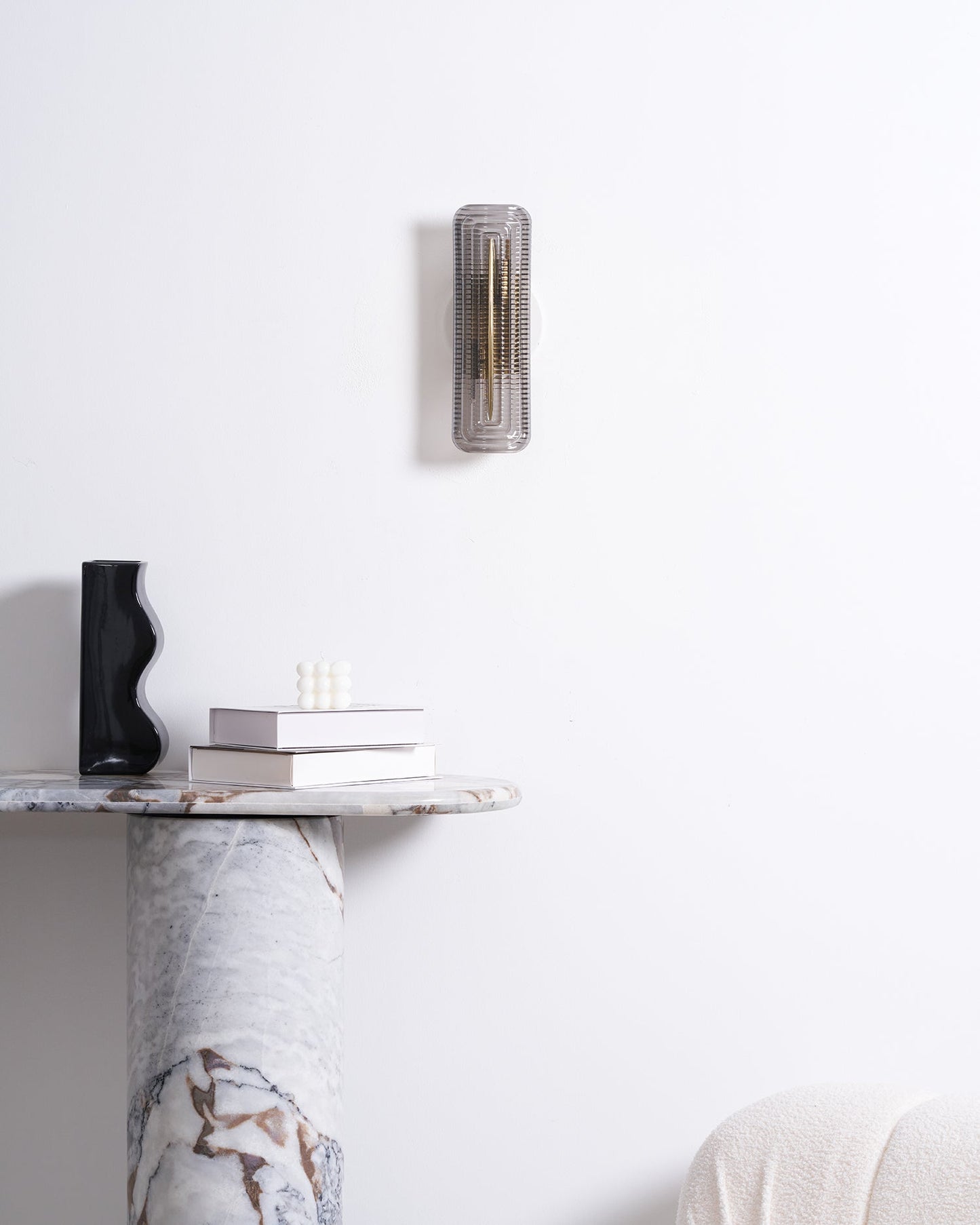 Camille Glacium Wandleuchte Metall und Glas LED-Beleuchtung