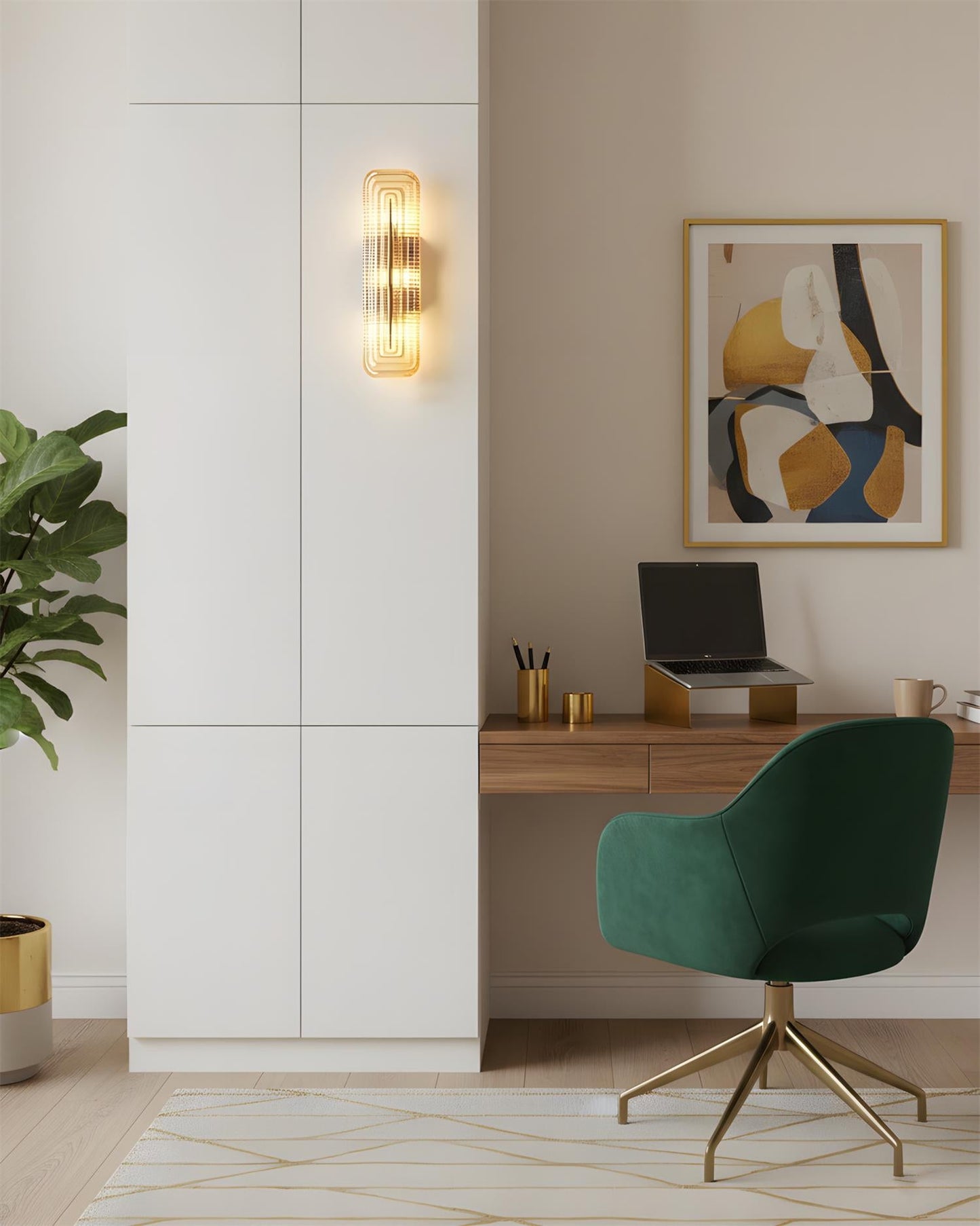 Camille Glacium Wandleuchte Metall und Glas LED-Beleuchtung