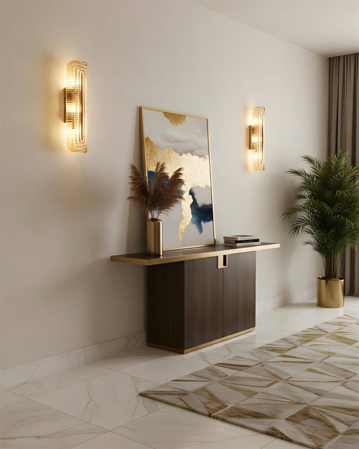 Camille Glacium Wandleuchte Metall und Glas LED-Beleuchtung