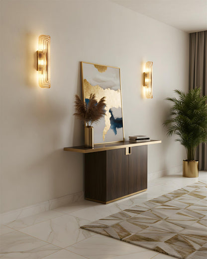 Camille Glacium Wandleuchte Metall und Glas LED-Beleuchtung