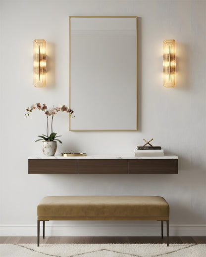 Camille Glacium Wandleuchte Metall und Glas LED-Beleuchtung