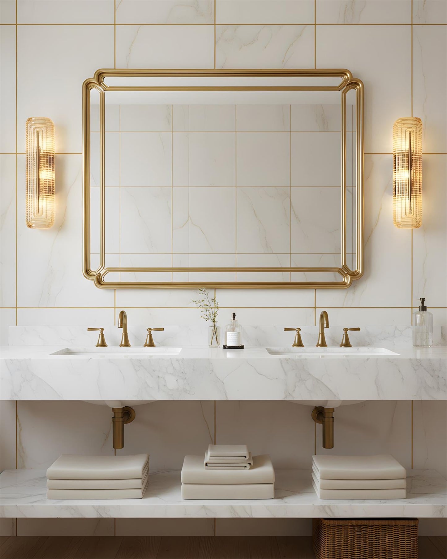 Camille Glacium Wandleuchte Metall und Glas LED-Beleuchtung