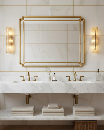 Camille Glacium Wandleuchte Metall und Glas LED-Beleuchtung