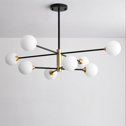 Amélie Glass Bulb Metal LED Chandelier Pendant Light Modern Semi Flush Fixture