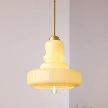 Élise Vintage Kürbisglas-Pendelleuchte Messingakzent-Leuchte