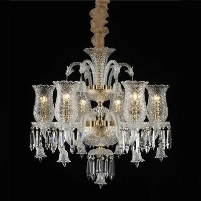 Minimalist Crystal Candle Chandelier for Living Room and Bedroom