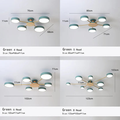 Manon Nordic Macaron Multi-Arm Ceiling Light