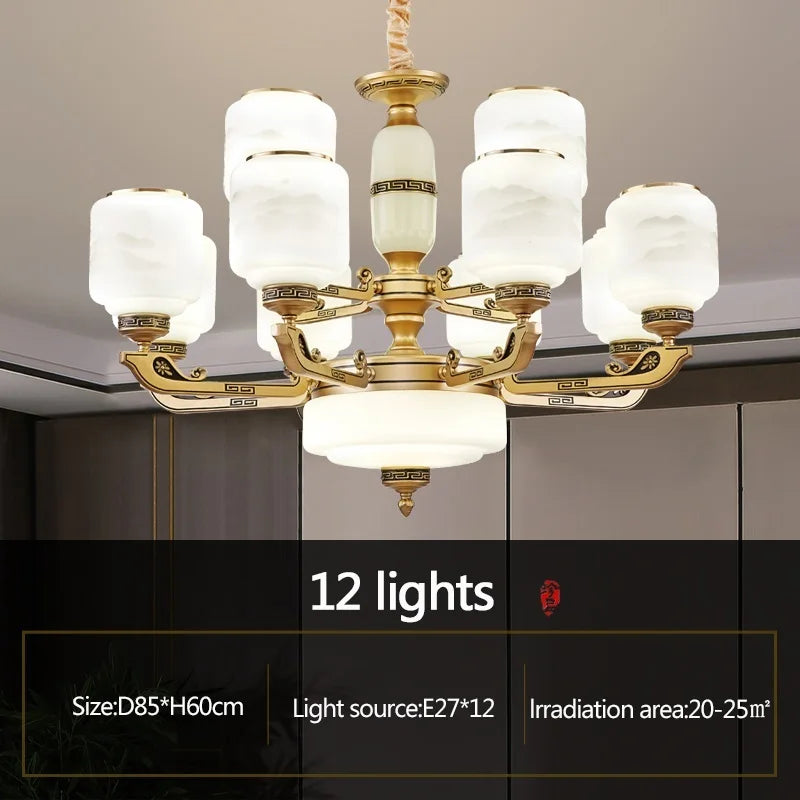 Modern Brushed Glass Chandelier for Living Room and Dining Area