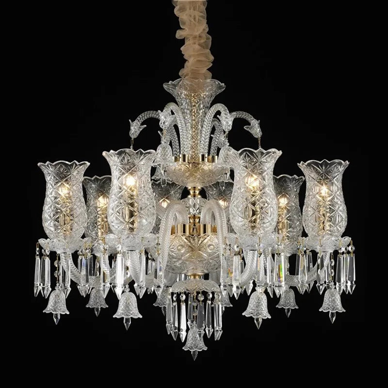 Minimalist Crystal Candle Chandelier for Living Room and Bedroom
