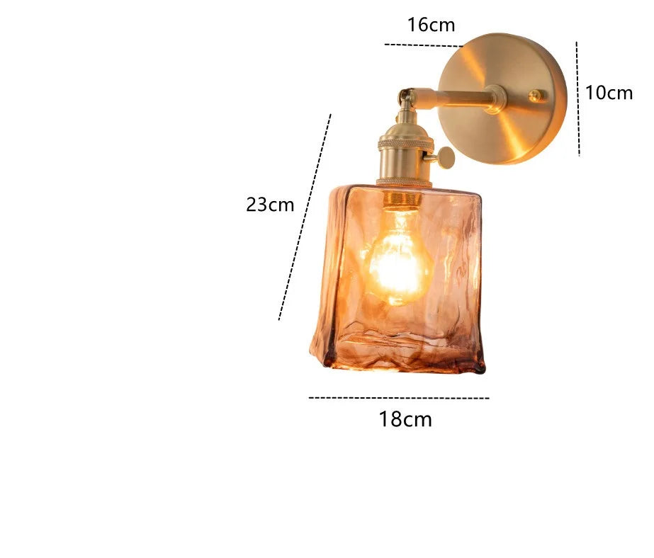 Claire Amber Glass Wall Lamp Japanese Modern