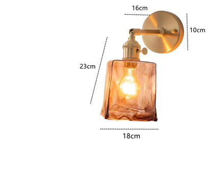 Claire Amber Glass Wall Lamp Japanese Modern
