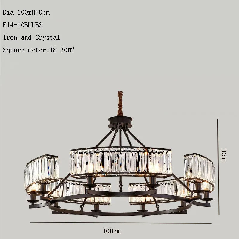 Madeleine Vintage Crystal Loft Chandelier