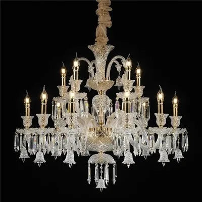 Minimalist Crystal Candle Chandelier for Living Room and Bedroom
