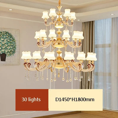 Großer Kristallkronleuchter für Duplex-Villen und Hotellobbys