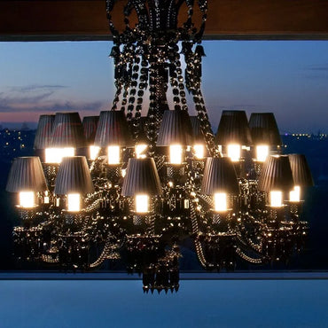 Black Candle Crystal Chandelier for Living Room and Restaurant