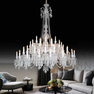 Black Candle Crystal Chandelier for Living Room and Restaurant