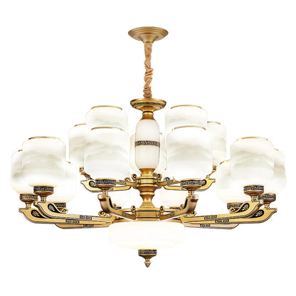 Modern Brushed Glass Chandelier for Living Room and Dining Area