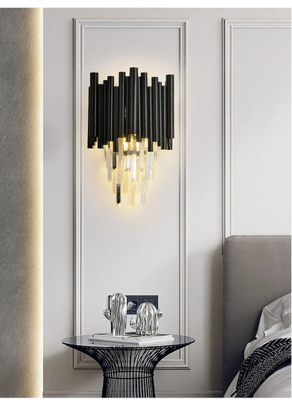 Sophie Crystal Schwarze Wandleuchte mit modernem, elegantem Finish