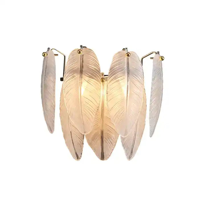 Élodie Crystal Leaf Wall Lamp with Elegant Industrial Design