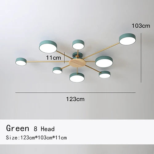 Manon Nordic Macaron Multi-Arm Ceiling Light