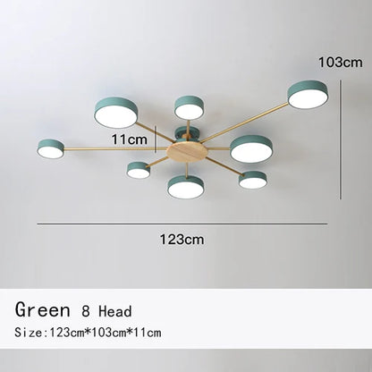 Manon Nordic Macaron Multi-Arm Ceiling Light