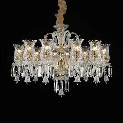 Minimalist Crystal Candle Chandelier for Living Room and Bedroom