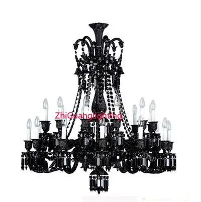 Black Candle Crystal Chandelier for Living Room and Restaurant