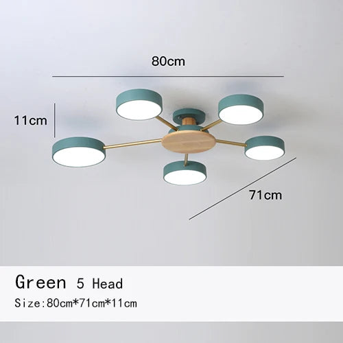 Manon Nordic Macaron Multi-Arm Ceiling Light
