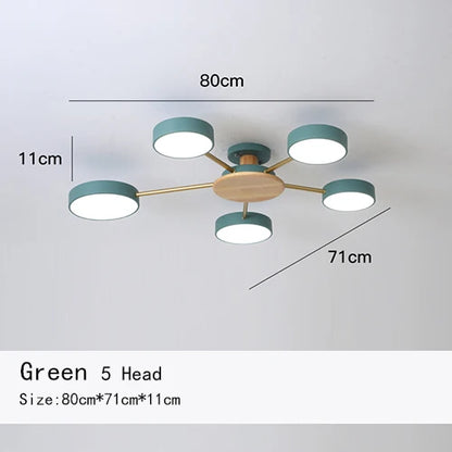 Manon Nordic Macaron Multi-Arm Ceiling Light
