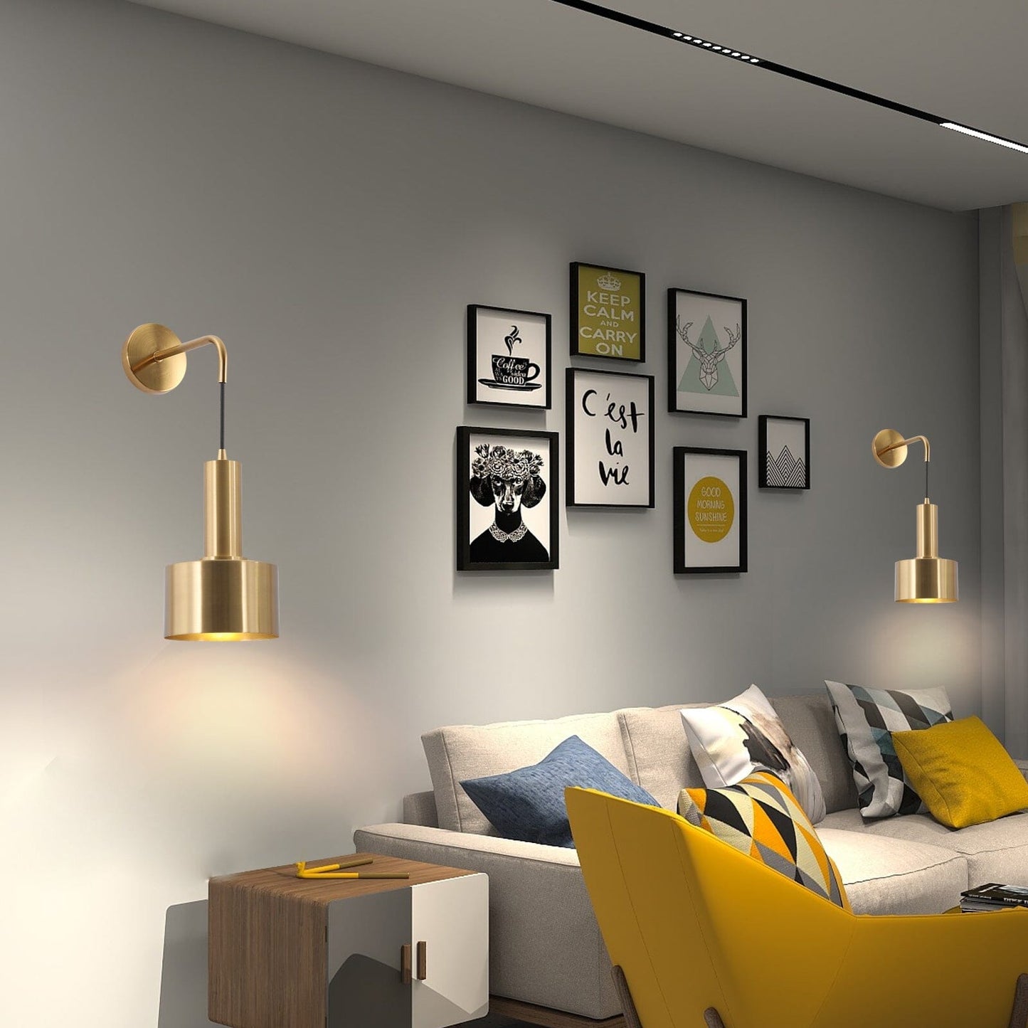 Camille Gold Adjustable Wall Lamp with Modern Finish