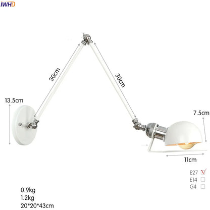 Colette Verstellbare Wandleuchte mit langem Arm Vintage