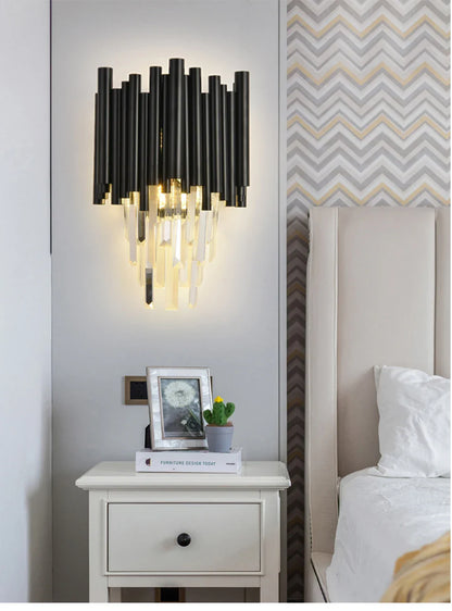 Sophie Crystal Schwarze Wandleuchte mit modernem, elegantem Finish
