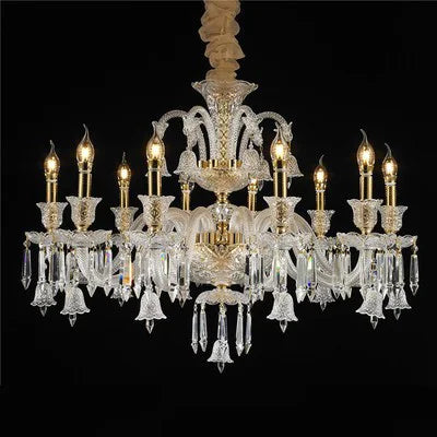 Minimalist Crystal Candle Chandelier for Living Room and Bedroom