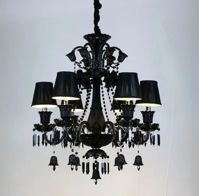 Black Candle Crystal Chandelier for Living Room and Restaurant