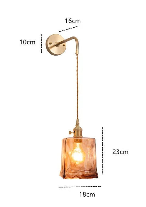 Claire Amber Glass Wall Lamp Japanese Modern