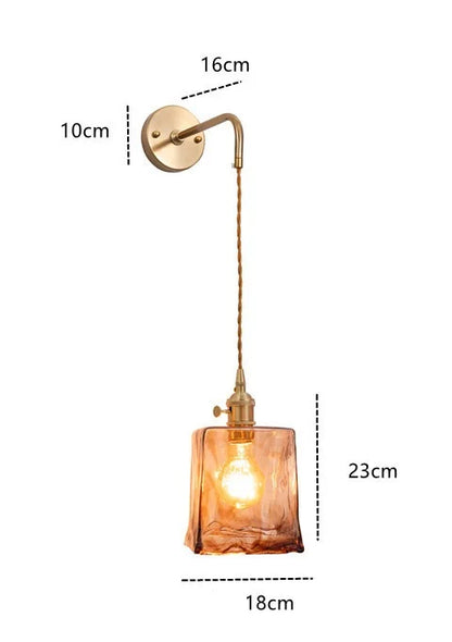 Claire Amber Glass Wall Lamp Japanese Modern