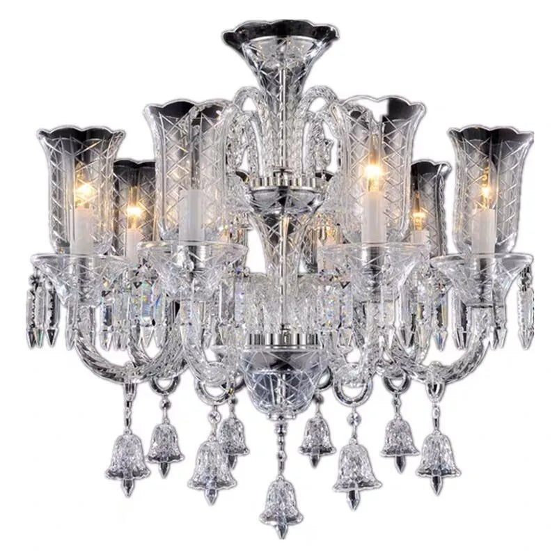 Minimalist Crystal Candle Chandelier for Living Room and Bedroom