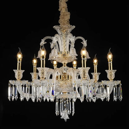 Minimalist Crystal Candle Chandelier for Living Room and Bedroom