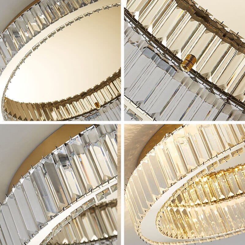 Brigitte Ring Crystal Flush Mount Bedroom Chandelier