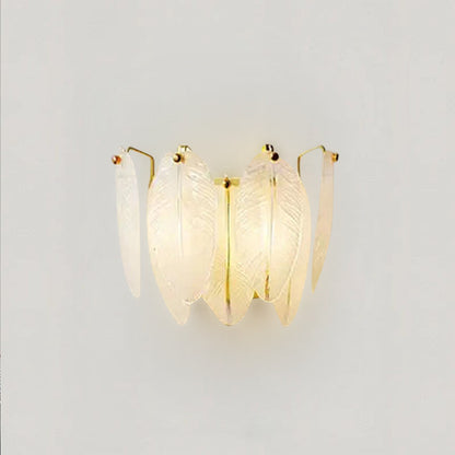 Élodie Crystal Leaf Wall Lamp with Elegant Industrial Design